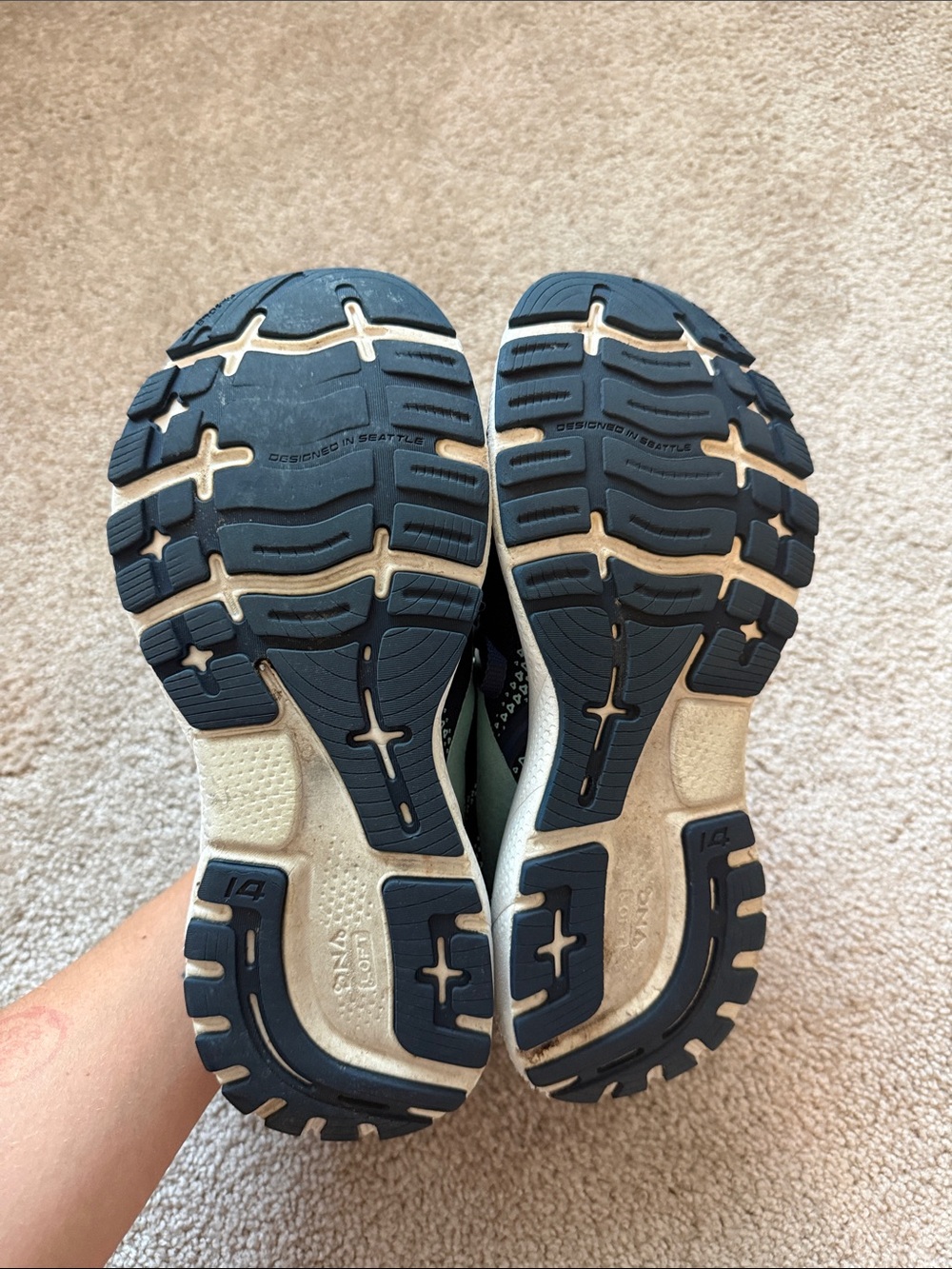 Brooks Ghost 14 Running Athletic Shoes 446 Peacoat/Yucca/Navy - Picture 7 of 10